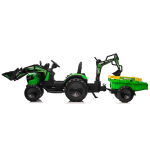 Elektrický traktor s lyžicou a vlečkou SX2068 - zelený